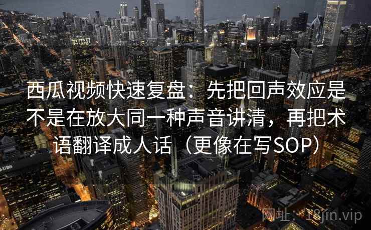 西瓜视频快速复盘：先把回声效应是不是在放大同一种声音讲清，再把术语翻译成人话（更像在写SOP）